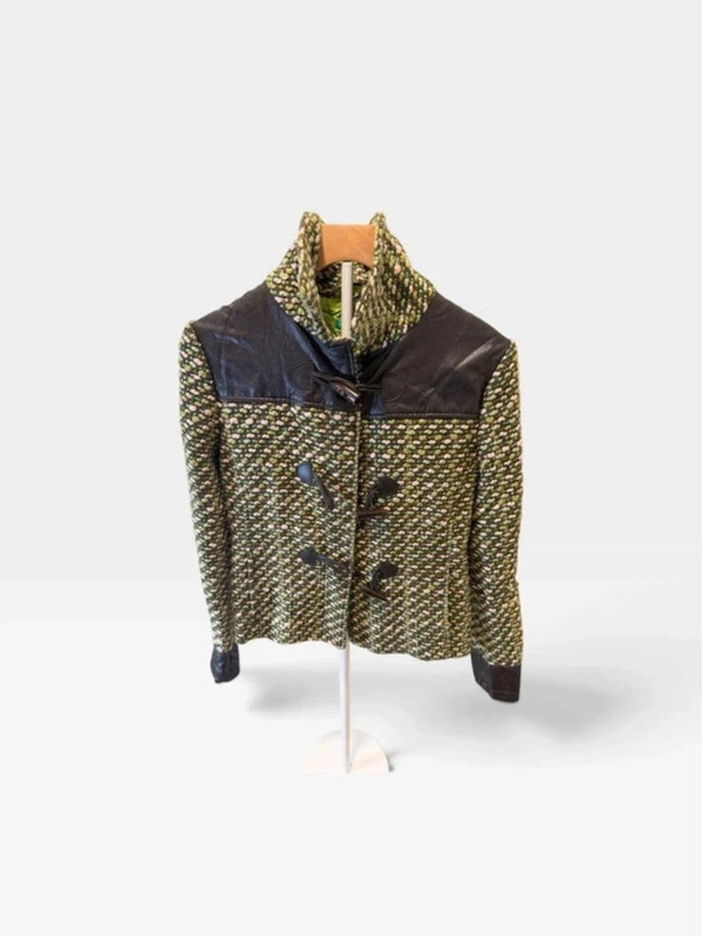 United Colors of Benetton Tweed and Faux Leather Jacket
